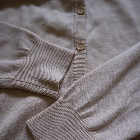 GRACE ELEMENTS Puff Sleeve Cardigan Cream Small - Picture 4 of 9